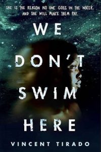 The heads of two young people, both Black, are on the cover facing away from each other. One is clearly visible while the other is almost entirely blurred out. The background of the cover is dark greenish blue water at the top and solid black from the middle down.