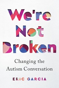 The book cover is a sold white background with the title written one word per line down the center. The letters of the title are colored in different colored sections: orange, pink, purple, green, blu and red. The subtitle is under the main title in solid black and then the authors name is at the bottom with the same color patterns. 