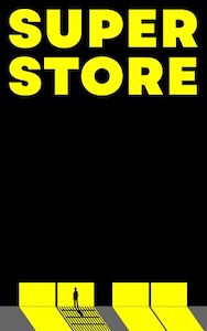 The book cover is solid black and at the bottom are yellow windows with yellow light signing down to the ground in square shapes. One of the windows is actually the entrance to a store. The title is in yellow at the top of the cover.